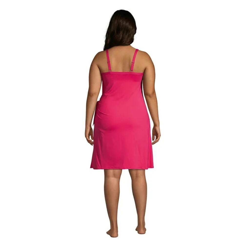 Lands’ End Sweetheart Swim Dress One Piece Swimsuit Bright Pink Plus Size 24W - Picture 3 of 16